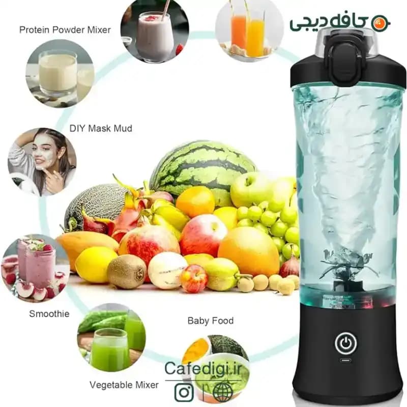 مخلوط کن شارژی Portable Blender 600ml A9 — تصویر ۳