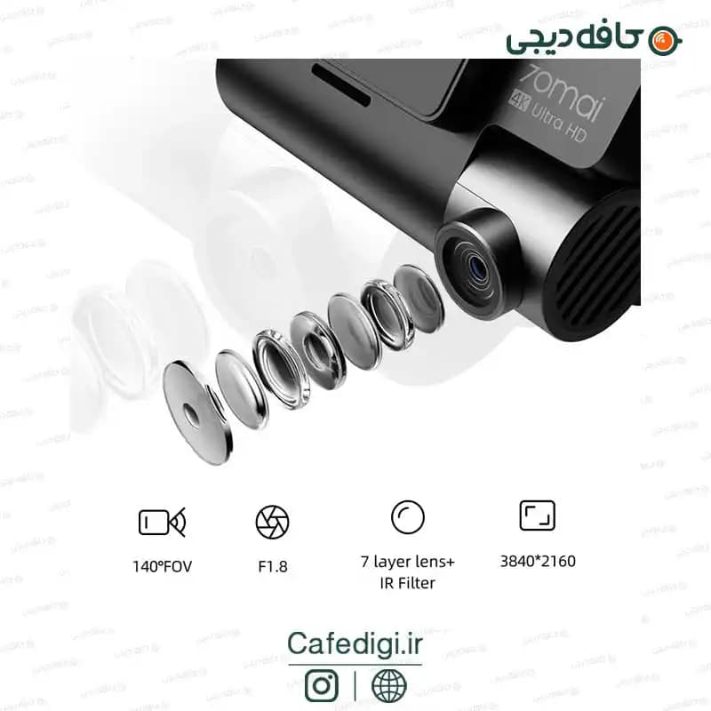 دوربین فیلم برداری خودرو سوِنتی مِی 70Mai A800s 4K Dash Cam — تصویر ۷