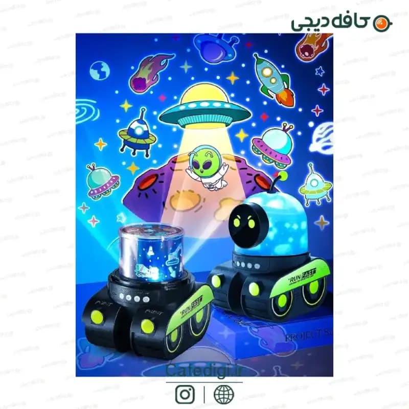 چراغ خواب و پروژکتور کهکشانی طرح ربات — تصویر ۴