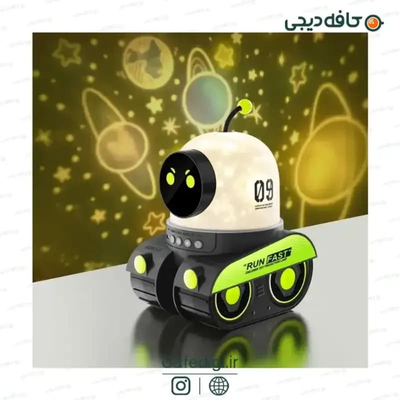چراغ خواب و پروژکتور کهکشانی طرح ربات — تصویر ۲