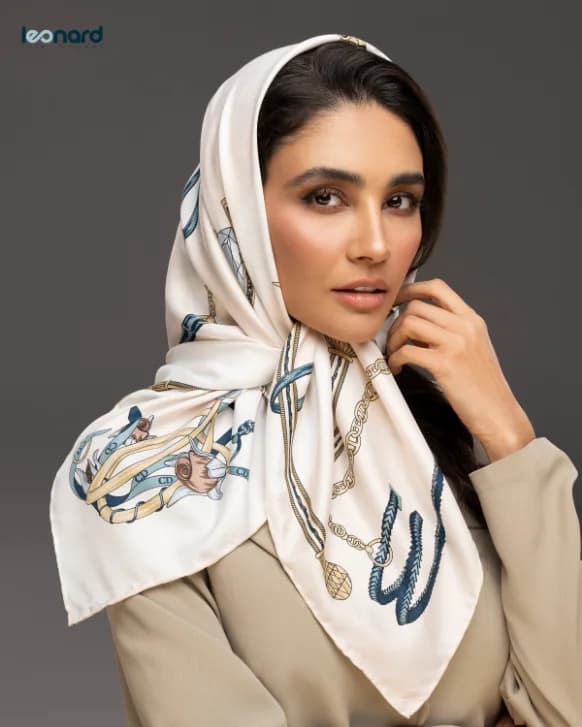 روسری ابریشم توییل 90 | کد 2466