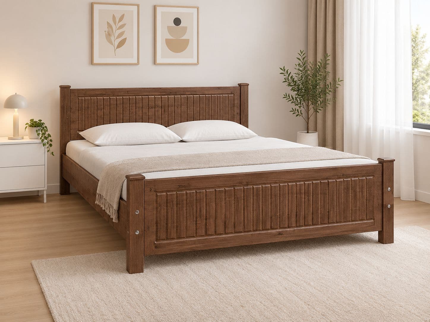 تخت خواب دو نفره 160 مدل مینیمال 731 لمین وود