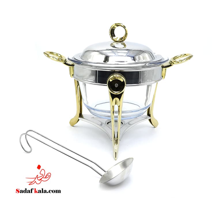 سوفله سوپ خوری نگین دار طلایی یونیک(4)/3714 — تصویر ۳