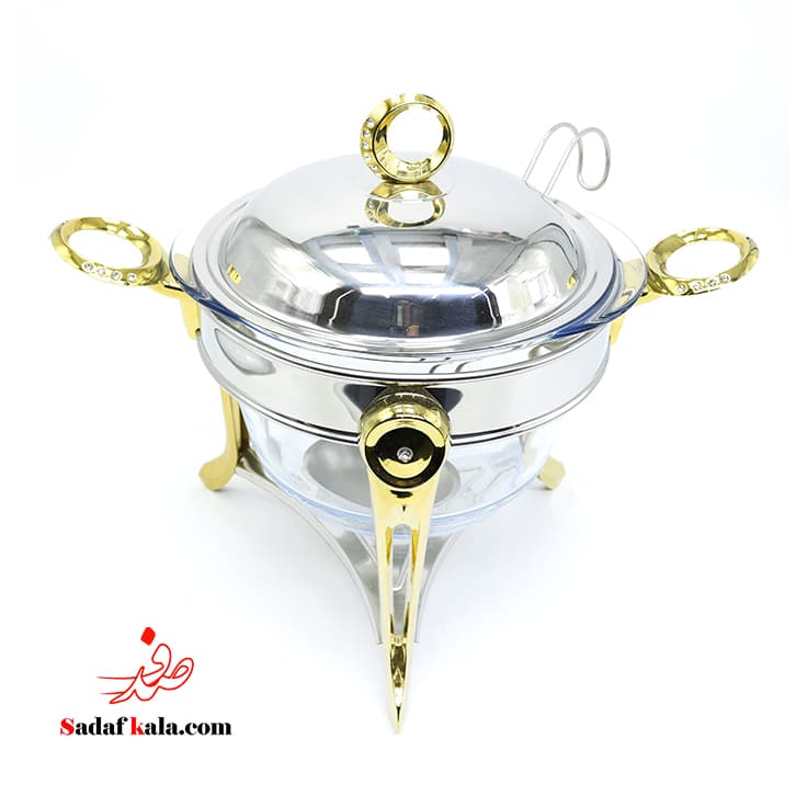 سوفله سوپ خوری نگین دار طلایی یونیک(4)/3714 — تصویر ۴