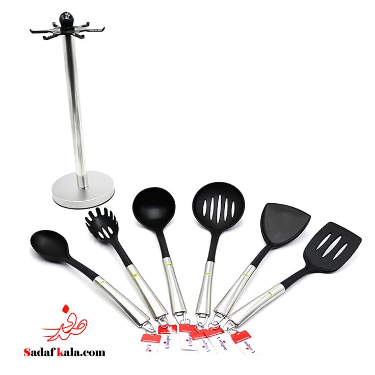 ست 7 پارچه کفگیر و ملاقه دسته استیل یونیک(10)/1155 — تصویر ۳