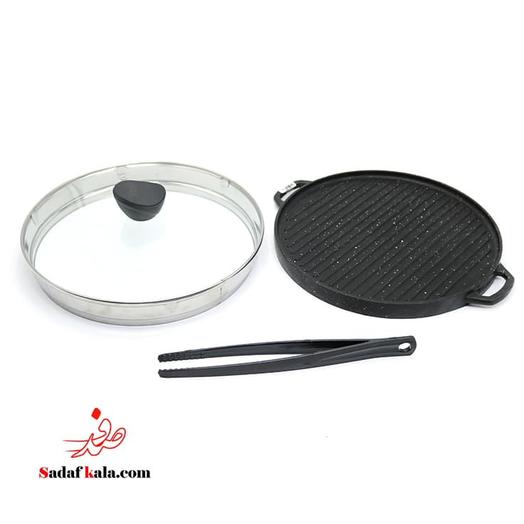تابه گریل چدن گرد بزرگ بدون چوب یونیک(3)/6003 — تصویر ۵