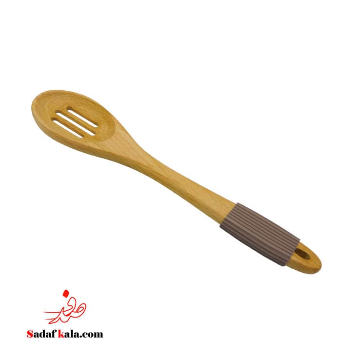 کفگیر ملاقه تک چوبی دسته سیلیکونی جور یونیک(60)/1110 — تصویر ۴