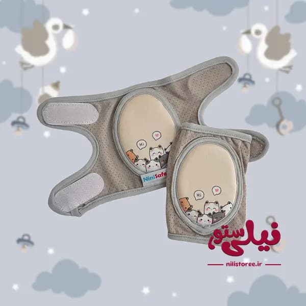 زانو بند نوزاد طرح گربه برند نینی سیف Nini safe — تصویر ۳