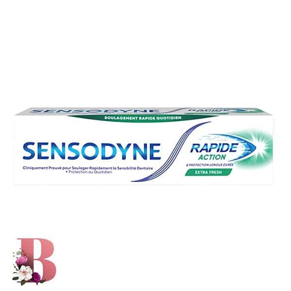 خمیر دندان سنسوداین rapid action مدل اکترا فرش حجم ۷۵میلی لیتر | Sensodyn Rapid Action Extra Fresh ToothPaste 75ml