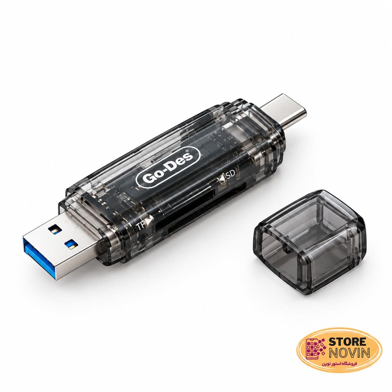 کارتخوان ۴ کاره گو-دس مدل Go-Des GD-DK006 | رم ریدر USB 3.0 و Type-C