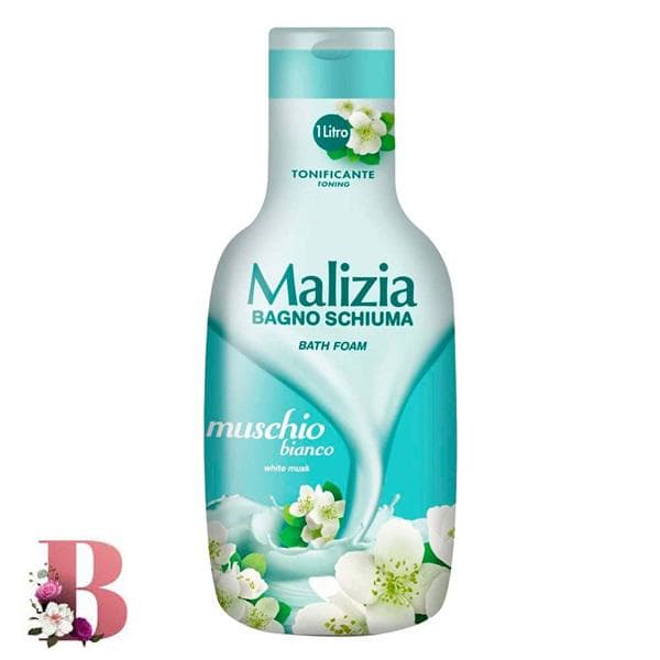 شامپو بدن مالیزیا حاوی عصاره مشک سفید و آنتی باکتریال حجم ۱۰۰۰ میلی لیتر | Malizia muschio bianco White musk with Antibacterial Bath Foam 1000ml