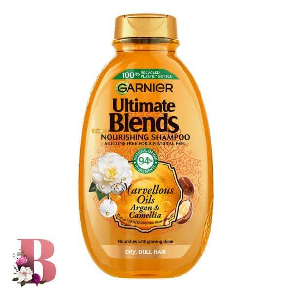 شامپو مو های خشک و کدر گارنیه روغن آرگان و کاملیا ۴۰۰ میلی لیتر | Garnier Ultimate Blends Argan And Camellia For Dry,Dull Hair Shampoo 400ml