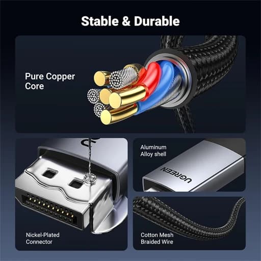 کابل تبدیل displayport به hdmi یوگرین مدل DP125 — تصویر ۴