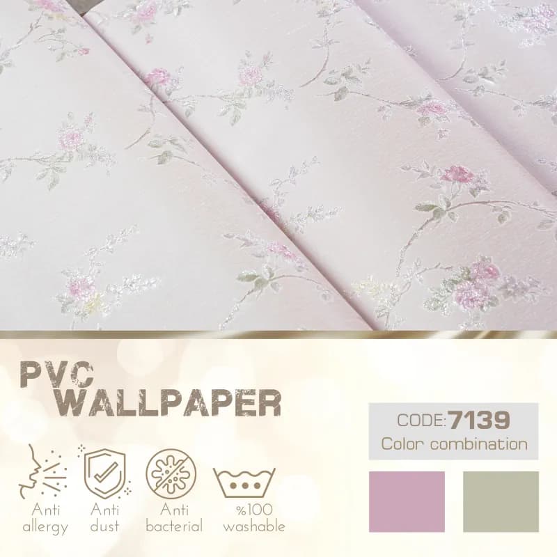 کاغذ دیواری پلوتونیوم طرح گلدار کد 7139 — تصویر ۵