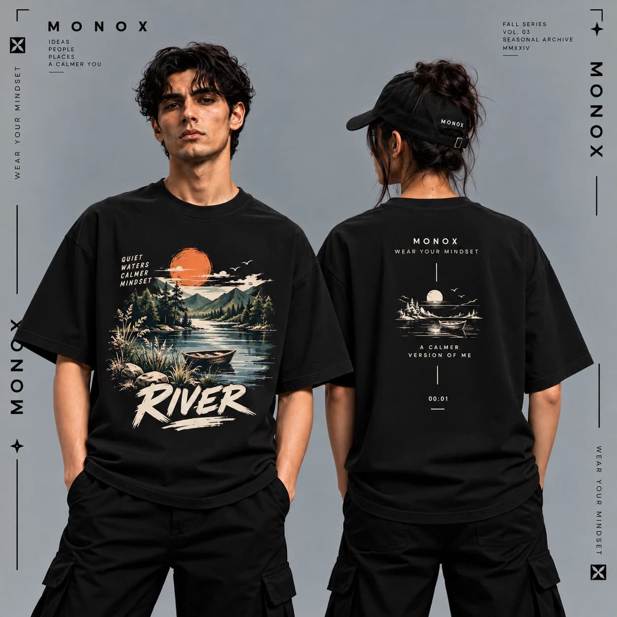 تیشرت MONOX مدل RIVER | یونیسکس — تصویر ۴