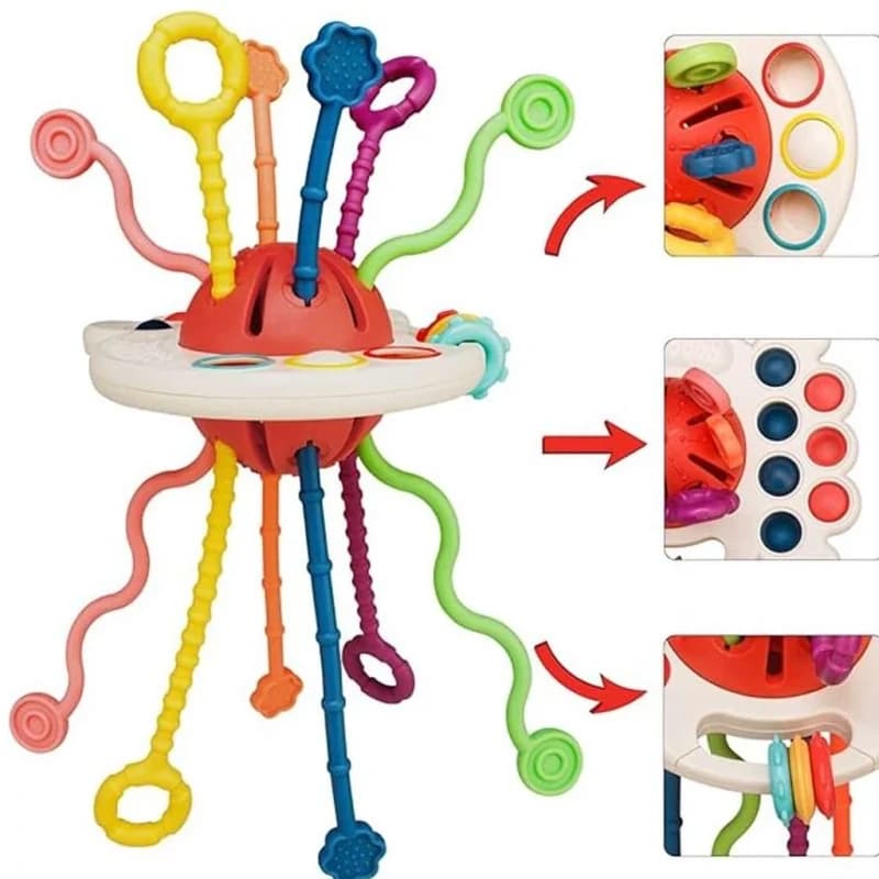 اسباب بازی حسی بندکشیدنی مدل baby pulling string toy برند Bibi inn کد 688-72 — تصویر ۵