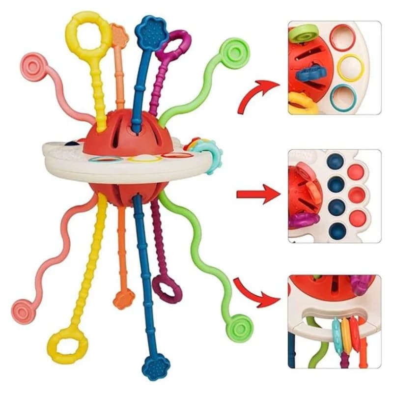 اسباب بازی حسی بندکشیدنی مدل baby pulling string toy برند Bibi inn کد 688-72 — تصویر ۳