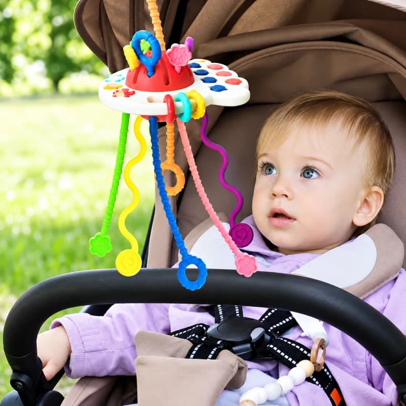 اسباب بازی حسی بندکشیدنی مدل baby pulling string toy برند Bibi inn کد 688-72 — تصویر ۴