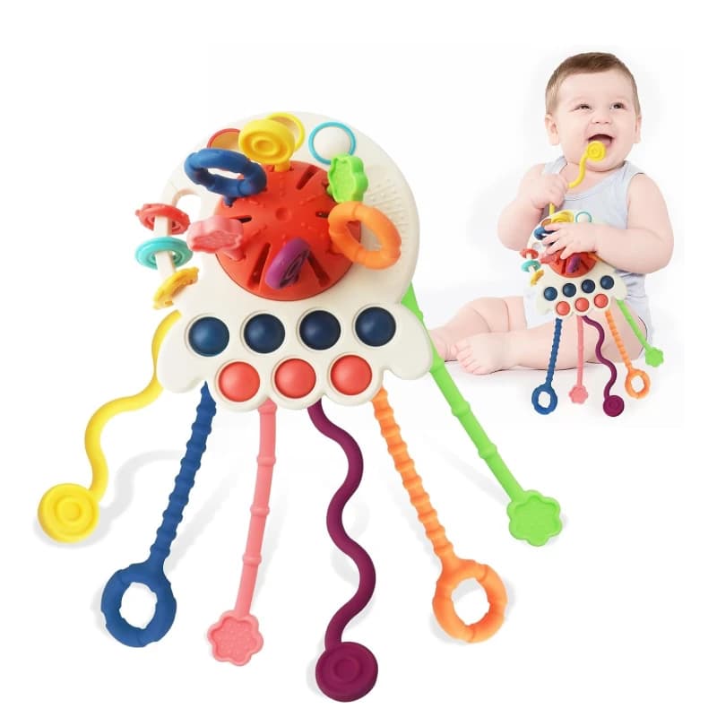 اسباب بازی حسی بندکشیدنی مدل baby pulling string toy برند Bibi inn کد 688-72