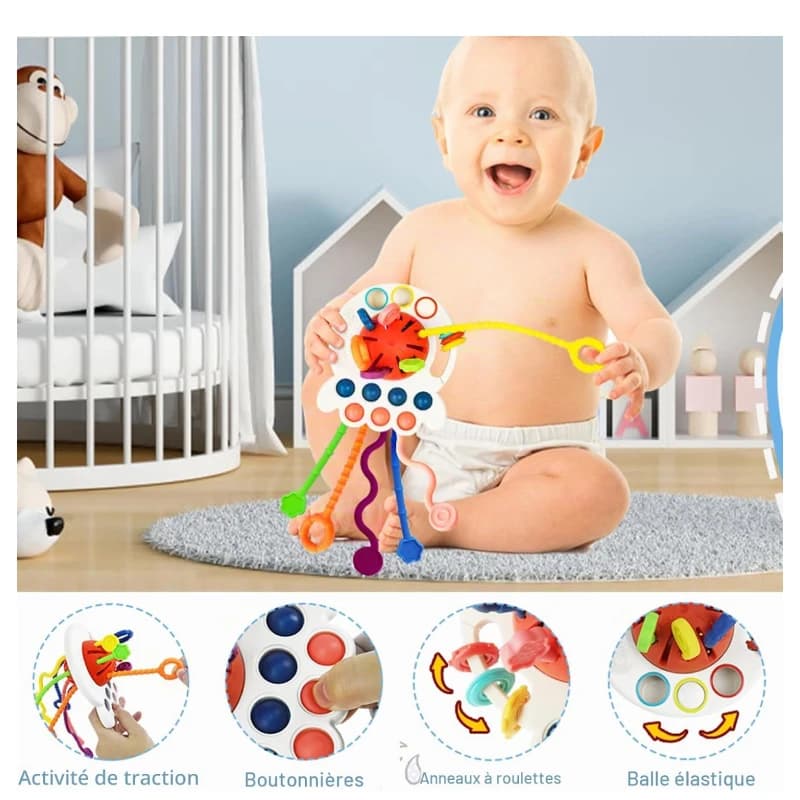 اسباب بازی حسی بندکشیدنی مدل baby pulling string toy برند Bibi inn کد 688-72 — تصویر ۶