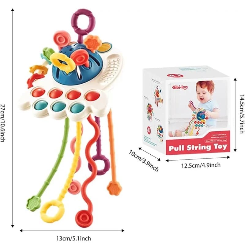 اسباب بازی حسی بندکشیدنی مدل baby pulling string toy برند Bibi inn کد 688-72 — تصویر ۸