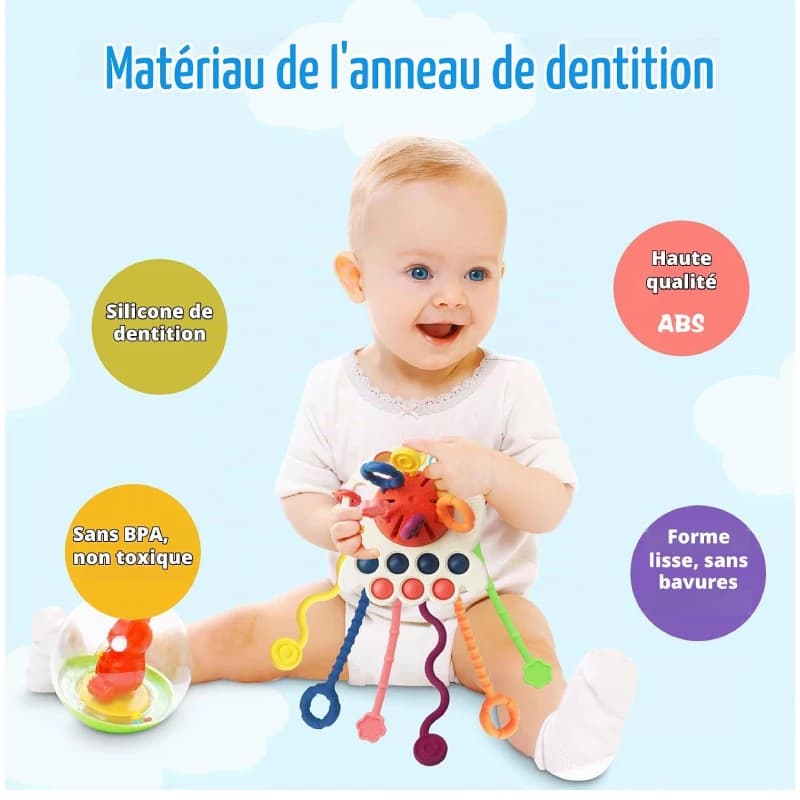 اسباب بازی حسی بندکشیدنی مدل baby pulling string toy برند Bibi inn کد 688-72 — تصویر ۷