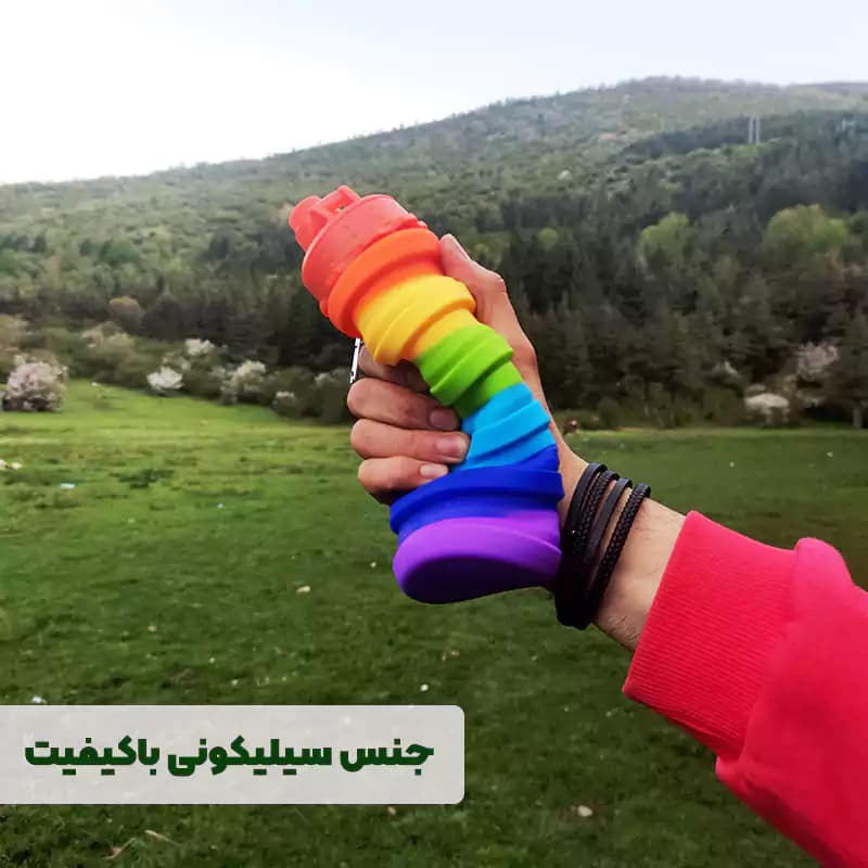 قمقمه سیلیکونی تاشو گنجایش 500 میلی لیتر جنس درجه یک خارجی — تصویر ۴