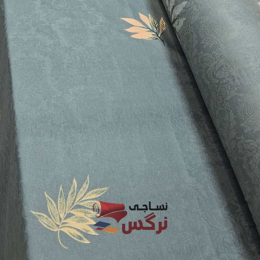 روبالشتی دورو ژاکارد ساتن ابریشم طرح برگ افرا کد 142 — تصویر ۲
