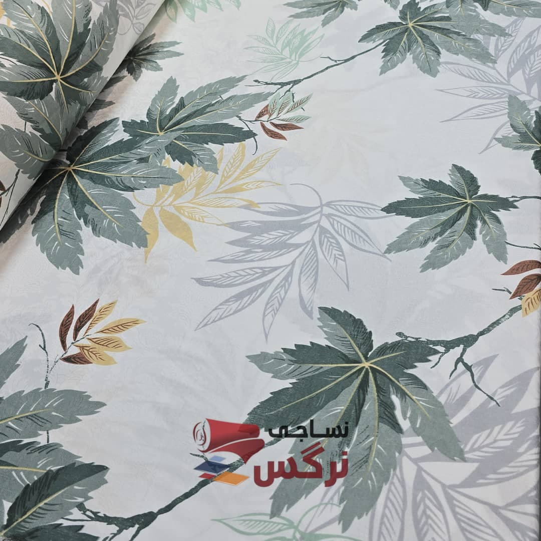 روبالشتی دورو ژاکارد ساتن ابریشم طرح برگ افرا کد 142