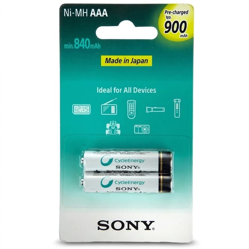 باتری نیم‌ قلمی قابل‌ شارژ سونی مدل NH-AAA-B2GN بسته‌ 2 عددی کد B22137