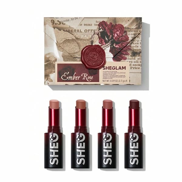 ست هدیه رژ لب جامد مات شیگلم مدل Ember Rose با ماندگاری بالا — تصویر ۳