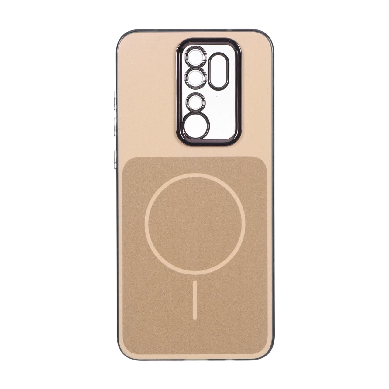 قاب مستطیلی طرح مگ سیف لنز شفاف Xiaomi Redmi Note 8 Pro – عسلی