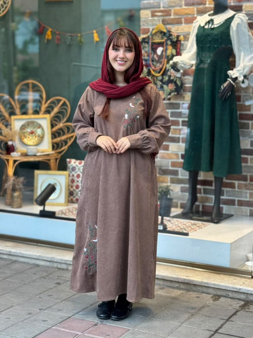 پیراهن پرنده خاکی شکلاتی