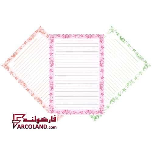 کاغذ A4 خط دار حاشیه گل دار بسته 100 عددی