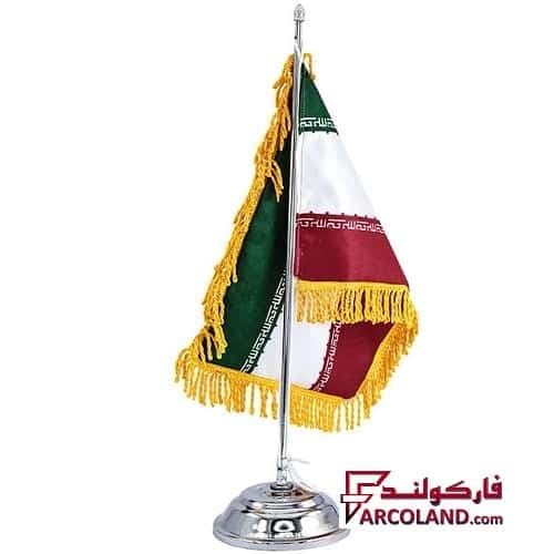 پرچم رومیزی ایران پایه فلزی کد IR01 — تصویر ۲