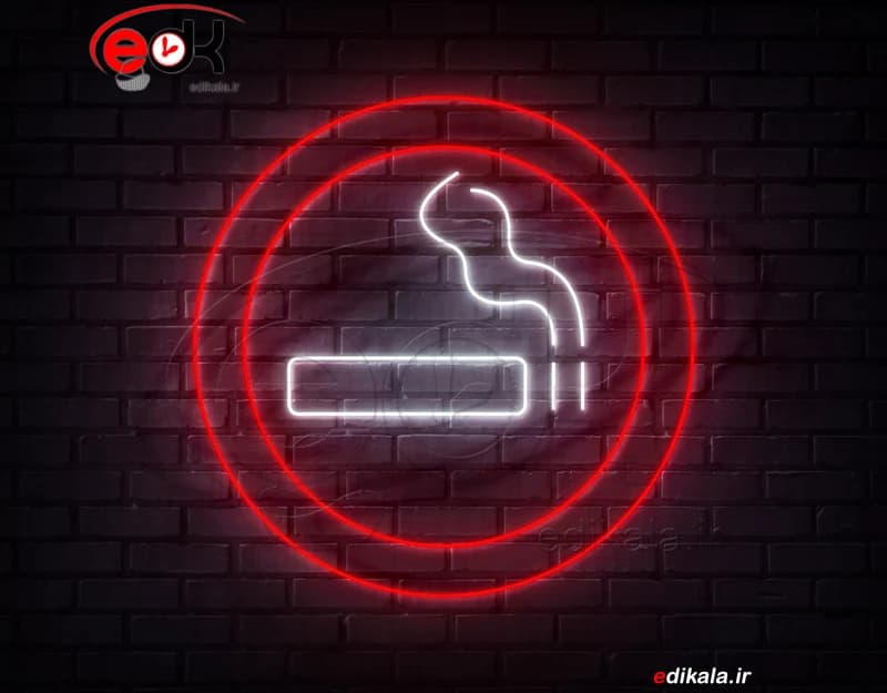 تابلو نئون طرح سیگار شماره 3 در ابعاد مختلف +آداپتور+ فایل لایه باز