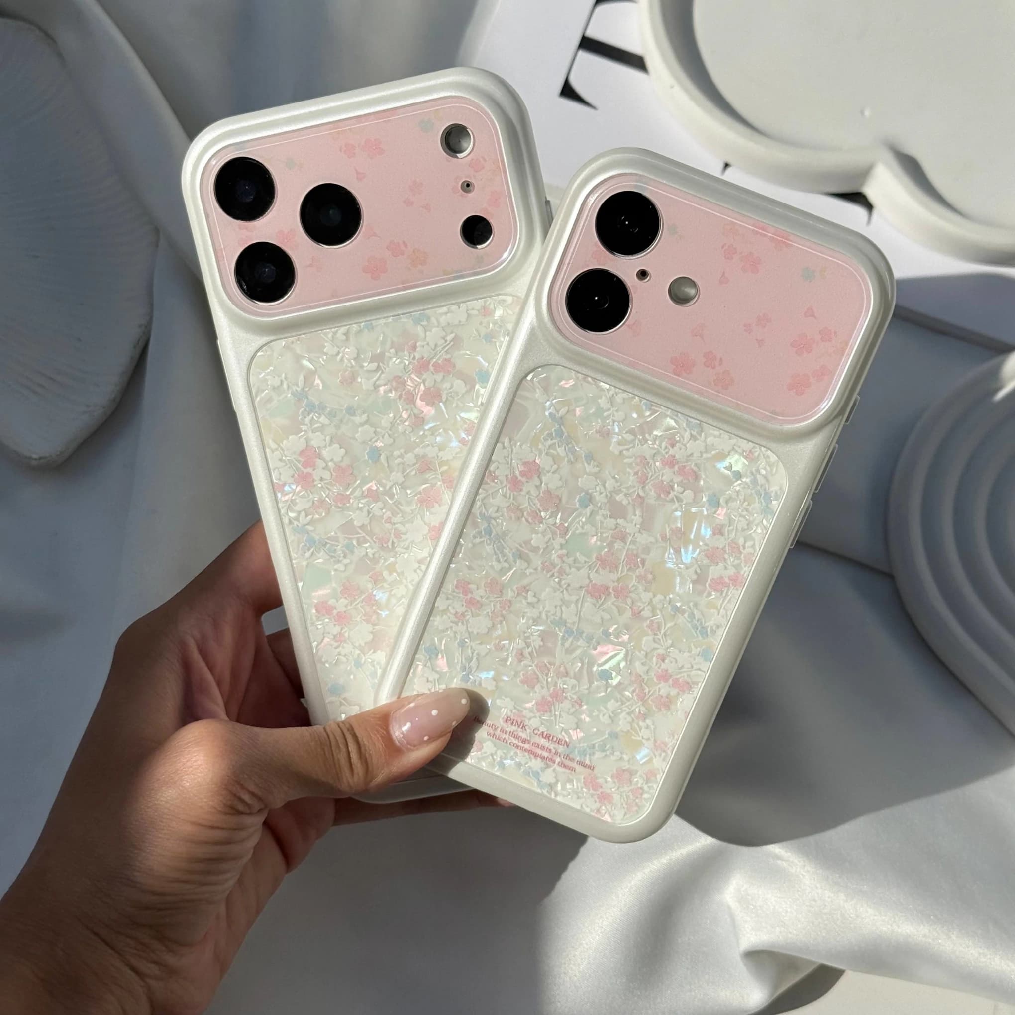 قاب گوشی لنز یخی گلدار صورتی (Lens Icy Pink Floral)