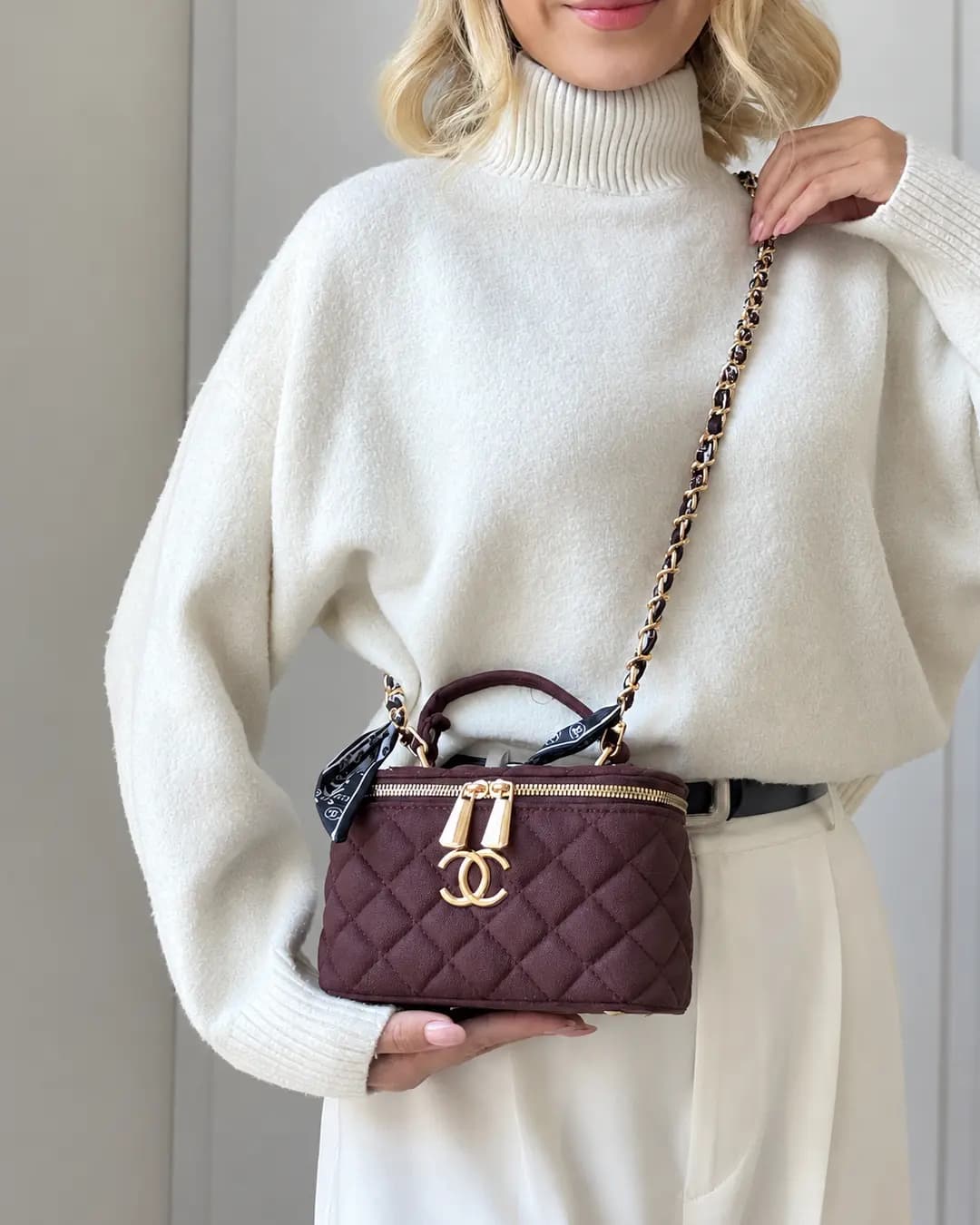 کیف زنانه باکسی دوختی آینه دار شنل CHANEL