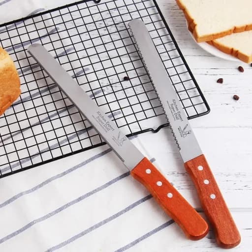 چاقو دسته چوبی دندانه ریز — تصویر ۲