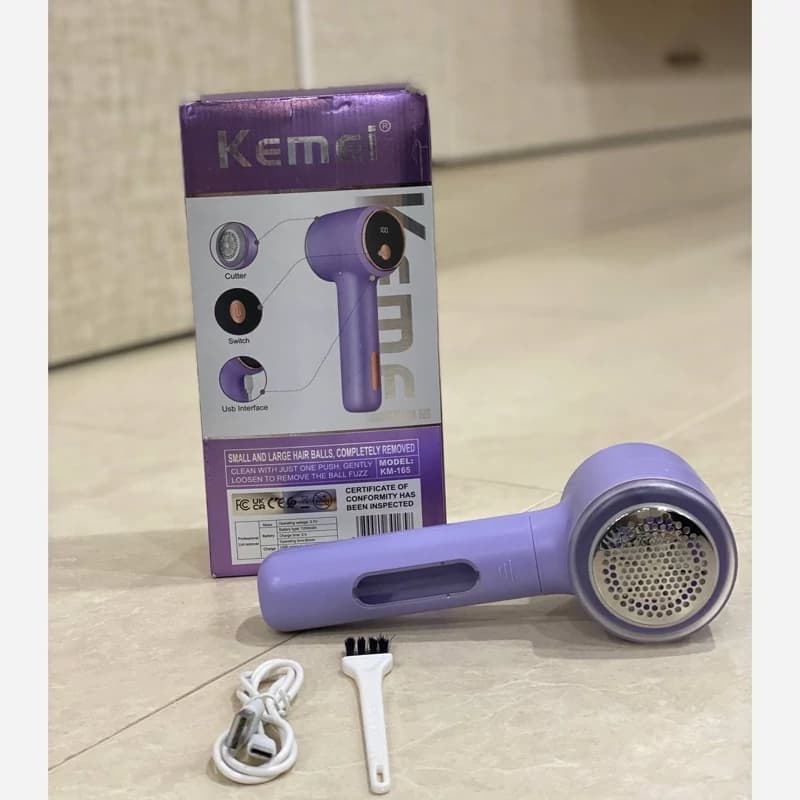 پرزگیر شارژی لباس کیمی مدل KM165 با باتری 1200 و شارژ USB — تصویر ۲