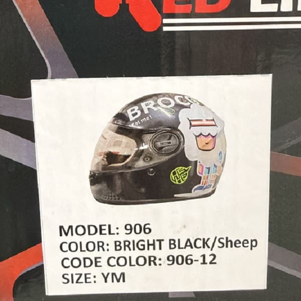 کلاه کاسکت بچه گانه ردلاین مدل 906 BRIGHT BLACK / Sheep — تصویر ۴