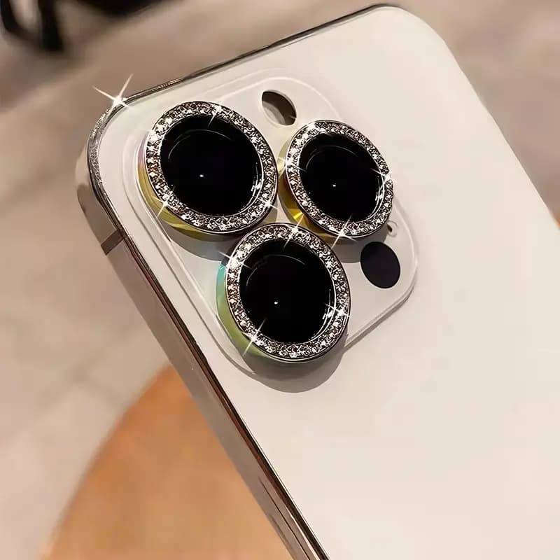 گلس دوربین آیفون 16 ای – IPHONE 16e از نوع رینگی نگین دار — تصویر ۴