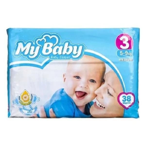 پوشک مای بیبی سایز 3 بزرگ 38 عددی My Baby — تصویر ۳