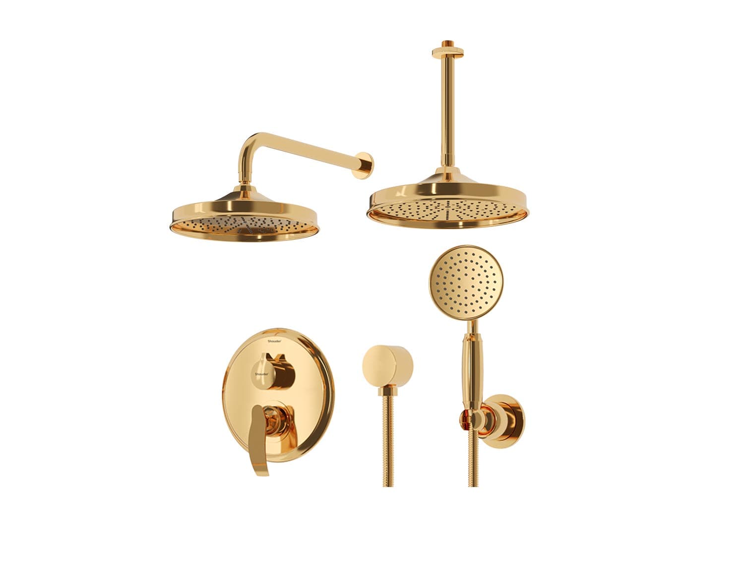 شیر حمام توکار شودر مدل گلوریس BRASS تیپ 3 رنگ طلایی