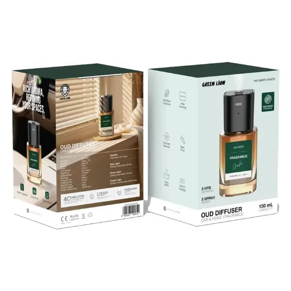 خوشبوکننده خودرو و خانه گرین لاین مدل Green Lion Oud Diffuser 150ml — تصویر ۳