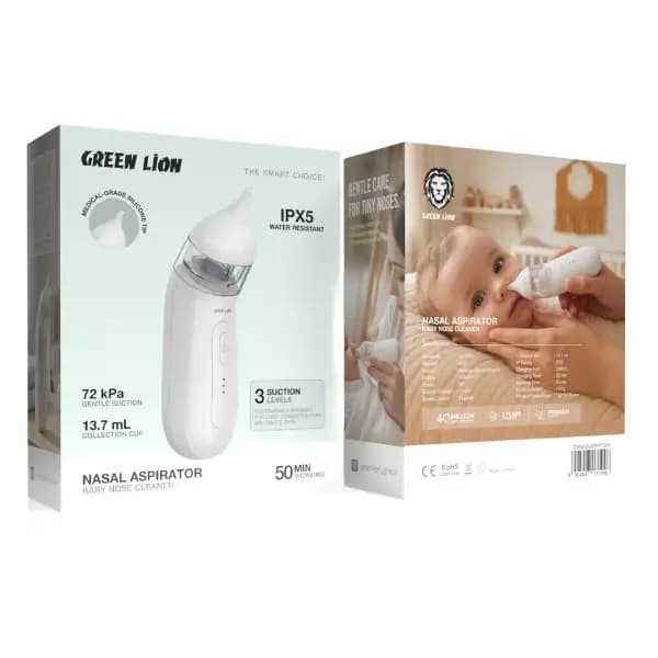 فین‌گیر برقی نوزاد گرین لاین مدل Green Lion Nasal Aspirator GNNASLASPRTWH — تصویر ۴