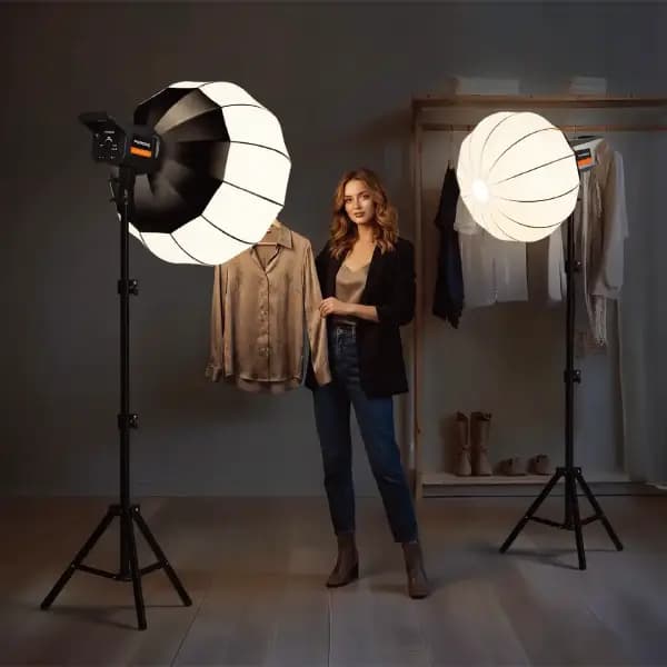 چراغ نورپردازی حرفه‌ای استودیویی پرودو مدل Porodo Lifestyle Cannes Studio PDYM600SSBK — تصویر ۳