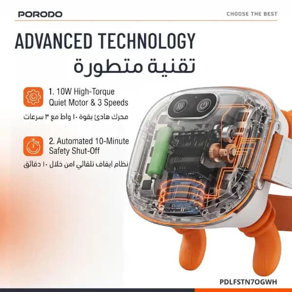 ماساژور گردن حرارتی قابل حمل پرودو مدل Porodo Lifestyle RELAXROBO II PDLFSTN7OGWH — تصویر ۳