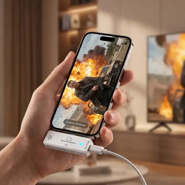 آداپتور انتقال تصویر بیسیم USB-C به HDMI پاورولوژی مدل Powerology Airoma PWTC03WH — تصویر ۶