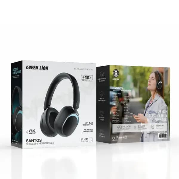 هدفون بی‌سیم گرین لاین مدل Green Lion Santos Wireless Headphone with ANC — تصویر ۴